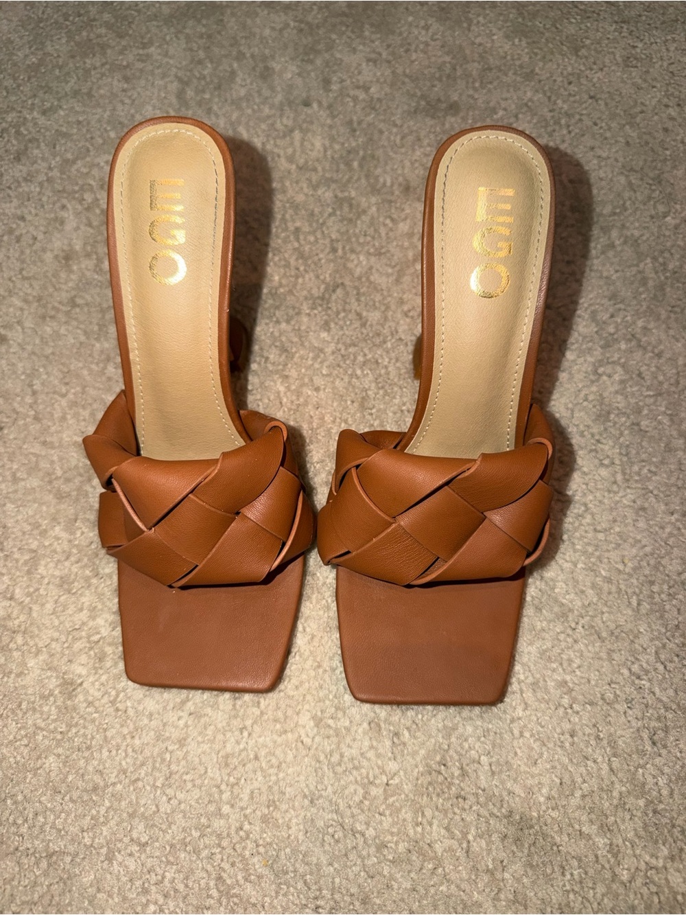 EGO Tan Braided Slide Mules